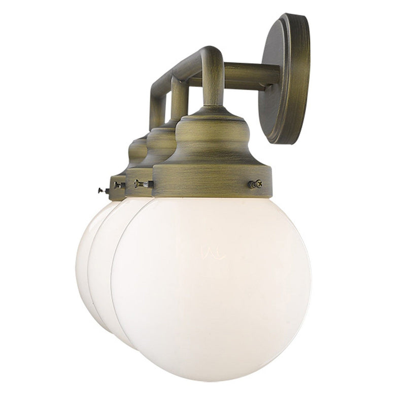 Metal And Glass Vanity Flush Mounted Sconce - Brass And White