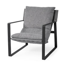 Load image into Gallery viewer, Fabric Wingback Chair - Gray / Black
