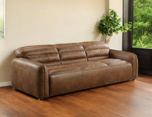 Load image into Gallery viewer, Top Grain Leather Sofa With Black Legs - Dark Brown
