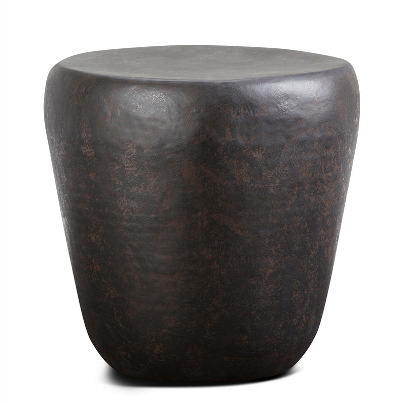 22" Metal Round End Table - Bronze