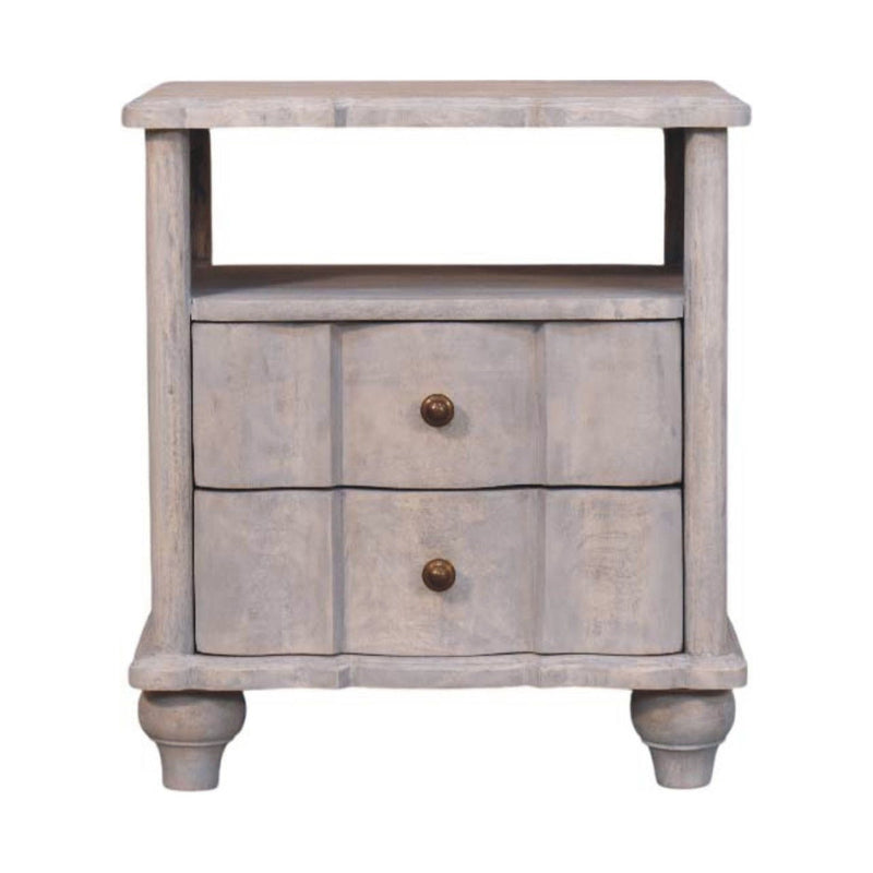 Solid Wood Two Drawer Nightstand (719628) - Brown