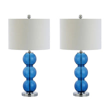 Load image into Gallery viewer, 27" Novelty Table Lamps With Drum Shades (Set of 2) - Cobalt
