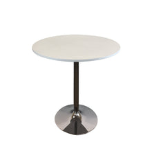 Load image into Gallery viewer, 36" Wood And Metal Pedestal Base Round Top Dining Room Table - White
