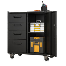 Load image into Gallery viewer, Sturdy Metal Tool Storage Cabinet With Wheels Durable Garage, Office &amp; Home Organizer Steel
