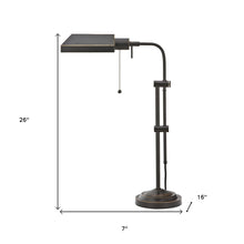 Load image into Gallery viewer, Metal Adjustable Table Lamp With Bronze Rectangular Shade - Bronze
