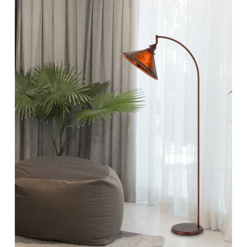 Traditional Shaped Floor Lamp With Rust Empire Shade - Rust