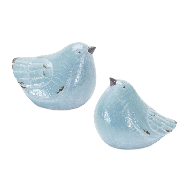 Bird Figurines (Set of 4) - Blue / Terracotta