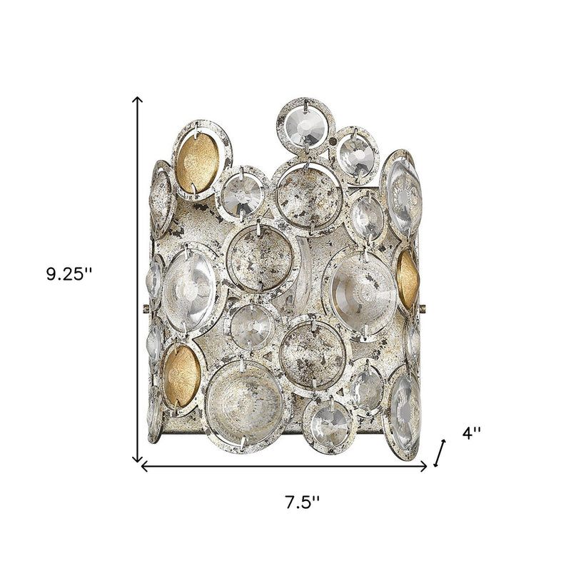 Vitozzi 1-Light Antique Leaf Sconce - Silver