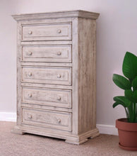 Load image into Gallery viewer, Solid Wooden 5 Drawer Chest - White
