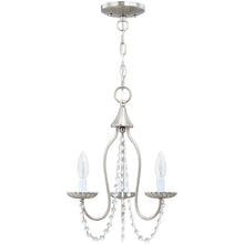 Load image into Gallery viewer, 17'' Three Light Dimmable Chandelier With Shades - Nickel
