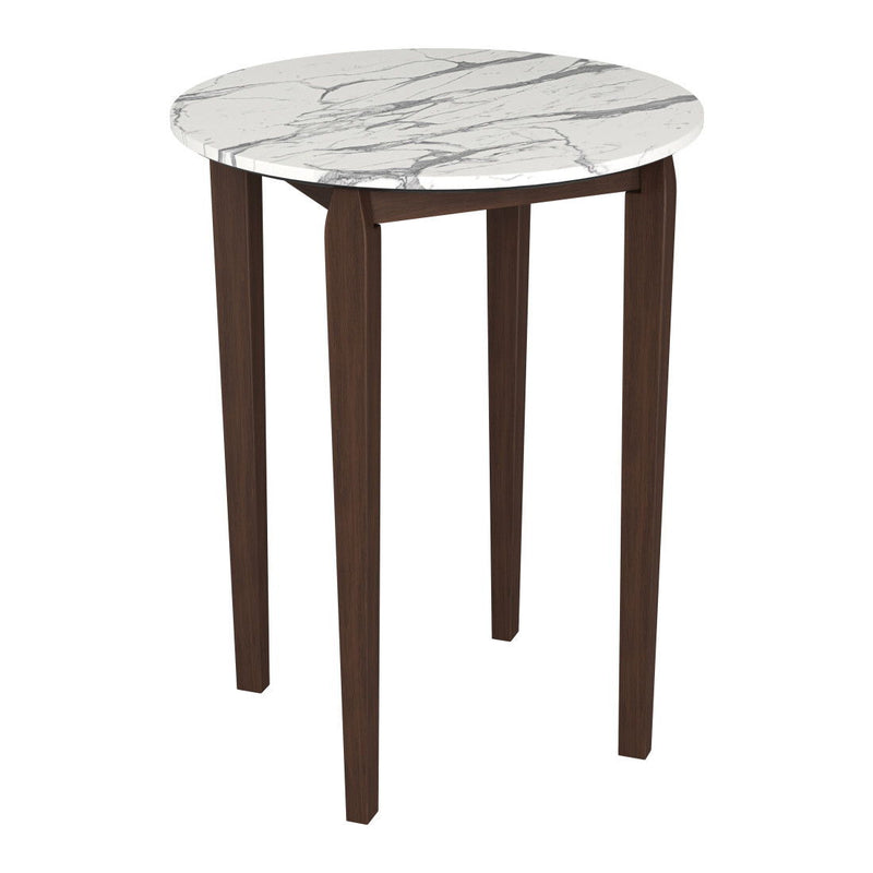 32" Solid Wood Rounded Bar Table - White