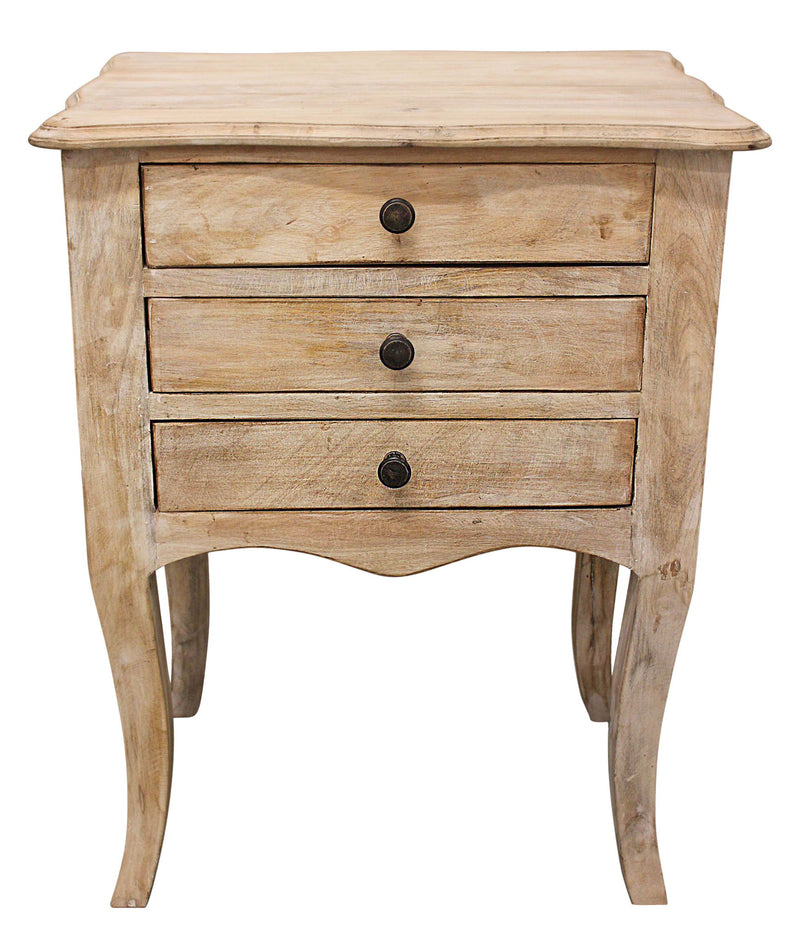 29" Three Drawer Nightstand - Light Brown