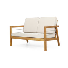 Load image into Gallery viewer, 2 Piece Seating Group with Cushions, Teak + Silver + Beige
