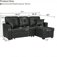 Load image into Gallery viewer, Sectional Sofa With Pull Out Bed, Reversible Chaise

