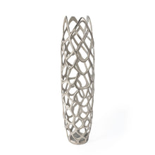 Load image into Gallery viewer, Abstract Pierced Oval Floor Vase - Silver
