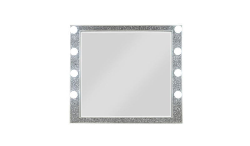 36" Square Framed Mounted Dresser Mirror - Silver