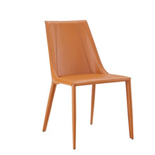 Load image into Gallery viewer, Upholstered Leather Dining Side Chair - Terra Cotta
