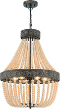 Load image into Gallery viewer, Candle Style Six Light Metal Dimmable Chandelier - Black / Gold
