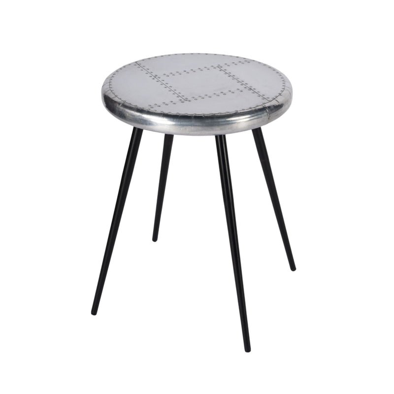 Iron Round End Table - Silver