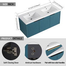 Load image into Gallery viewer, Contemporary Wall Mounted Bathroom Vanity With Resin Double Sink

