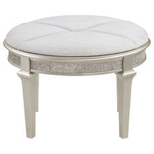Load image into Gallery viewer, Colwood - Upholstered Oval Vanity Stool With Glitter Trim Seat - Silver Gray
