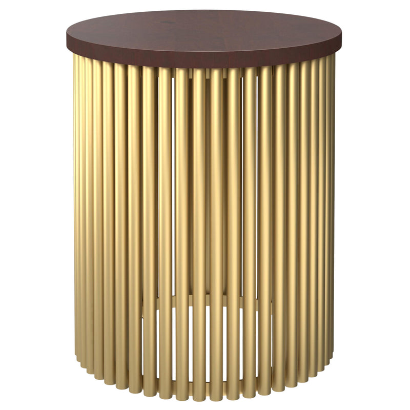 Modern Round End Table - Gold