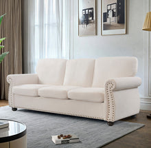 Load image into Gallery viewer, Soft Sofa, Upholstered 3 Seater Couch With High Density Foam, Loose Back Cushions And Turned Legs
