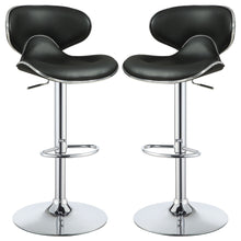 Load image into Gallery viewer, Bar Stool With Curved Design, Height Adjustable &amp; Swivel Base (Set of 2) - Black
