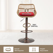 Load image into Gallery viewer, Modern Swivel Bar Stools Adjustable Counter Chairs With Footrest (Set of 2)
