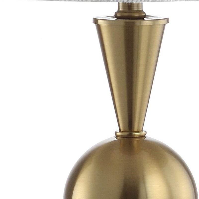33" Novelty Table Lamp LED With Drum Shade - Brass