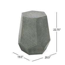 Load image into Gallery viewer, Modern Hammered Iron Geometric End Table
