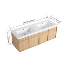 Load image into Gallery viewer, Wall-Mounted Bathroom Vanity With Resin Sink And Soft Closing Doors
