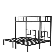 Load image into Gallery viewer, Twin over Twin &amp; Twin Bunk Beds for 3, Twin XL over Twin &amp; Twin Bunk Bed Metal Triple Bunk Bed, Black(Pre-sale date: February 8th.)
