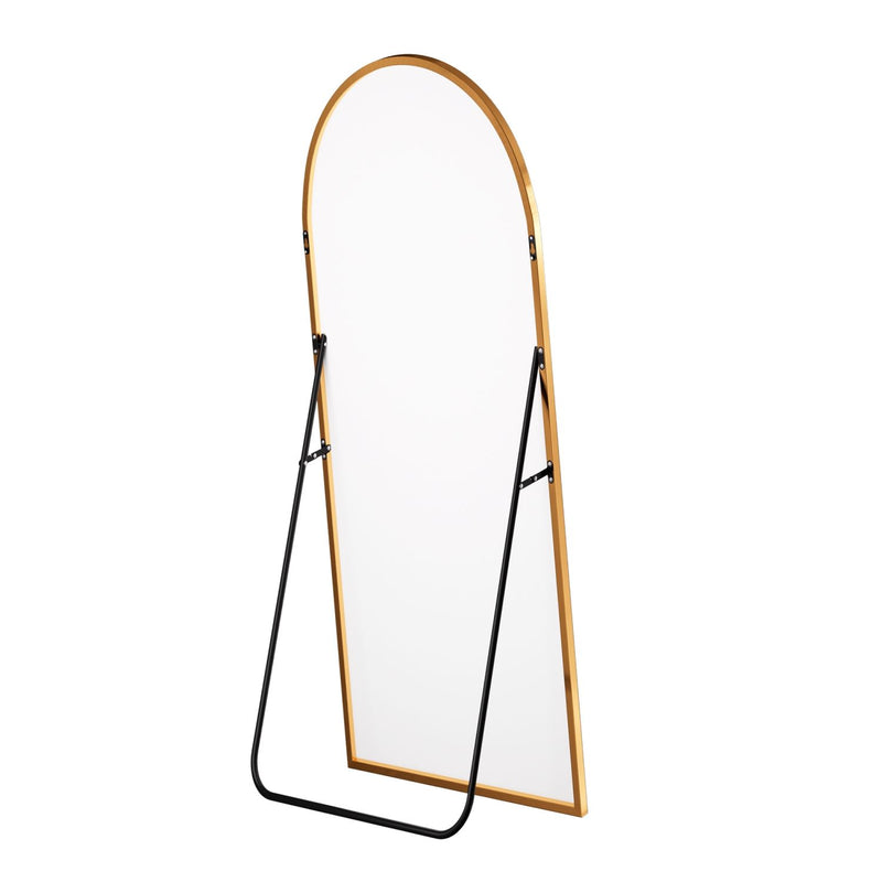 69" Arch Freestanding Framed Full Length Mirror - Gold