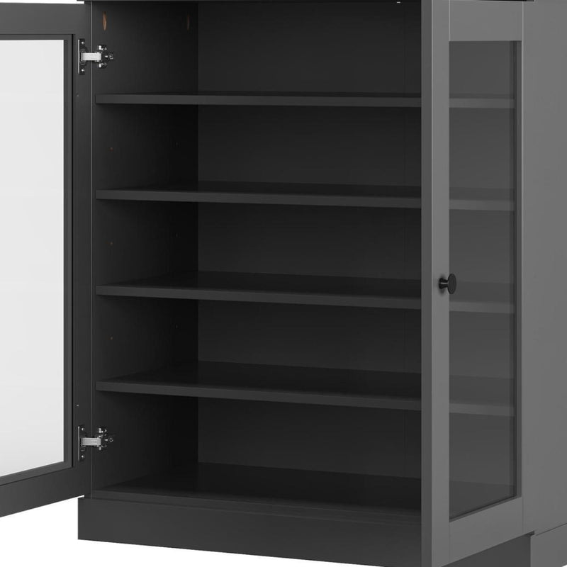 Twenty Pair Solid Woodshoe Storage Cabinet (752332) - Gray