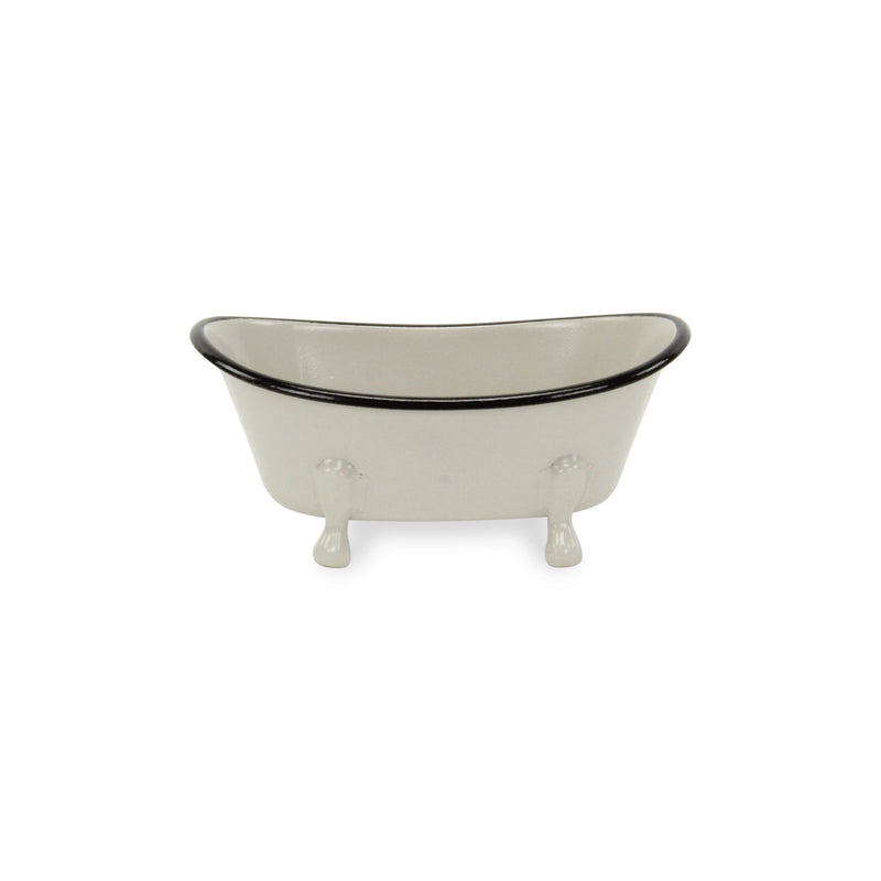 Hand Painted Decorative Tub Tabletop Sculpture (399647) - Gray