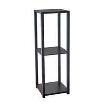 Load image into Gallery viewer, Solid Wood Square End Table With Two Shelves - Black
