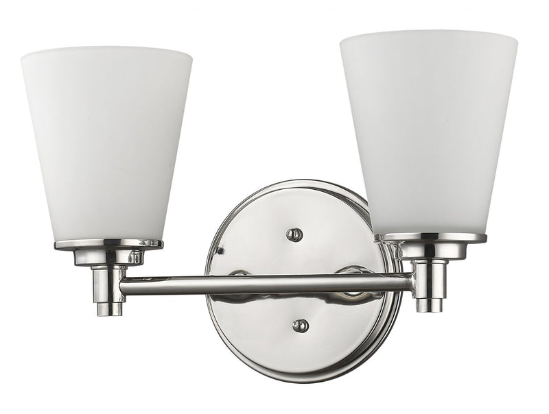 Two Light Wall Light With Frosted Glass Shade - Silver