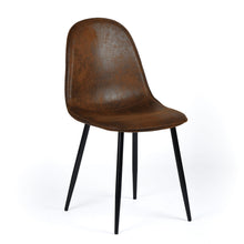 Load image into Gallery viewer, Faux Suede Steel Dining Side Chairs (Set of 4) - Espresso / Black

