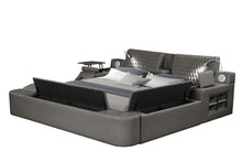 Load image into Gallery viewer, Zoya Smart Multifunctional Queen Size Bed Made with Wood in Gray
