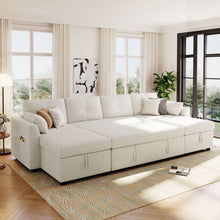 Load image into Gallery viewer, U-Shaped Sectional Sofa Bed With Storage And USB Ports

