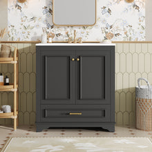 Load image into Gallery viewer, Bathroom Vanity With Sink, Cabinet &amp; 2 Soft Closing Doors &amp; Adjustable Shelf
