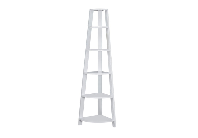 Five Tier Corner Bookcase - White