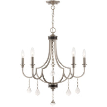 Load image into Gallery viewer, 27'' Five-Light Dimmable Chandelier With Shades - Nickel
