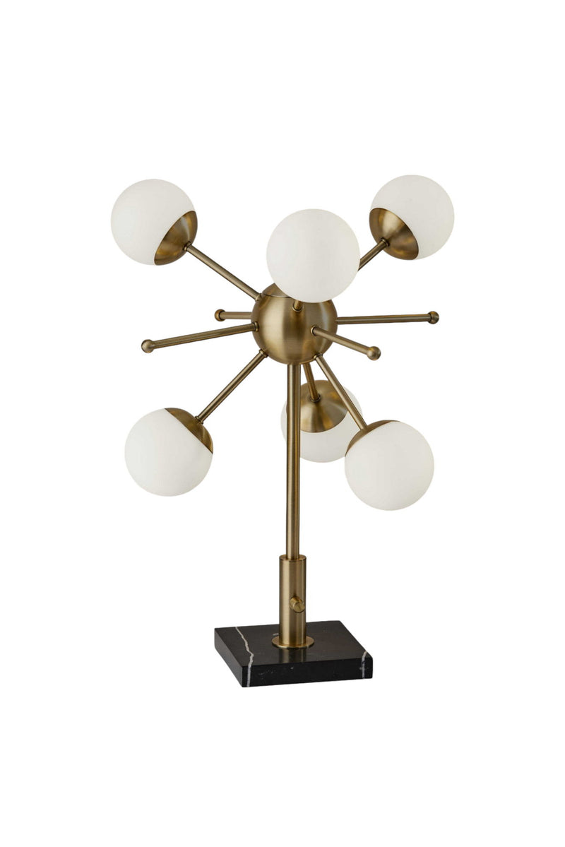 Metal Six Light Standard Table Lamp - Black