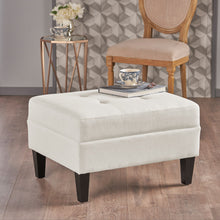 Load image into Gallery viewer, Ottoman With Birch Wood Legs And Cushioned Top For Comfort
