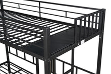 Load image into Gallery viewer, Metal Triple Twin Bunk Bed/ Can Be Separated into 3 Twin Beds/ Sturdy Metal/ Noise Reduced/ Bunk Bed for Three/ Safety Guardrail/ CPC Certified/ No Box Spring Needed
