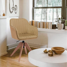 Load image into Gallery viewer, Tufted And Upholstered Velvet Dining Arm Chair - Champagne
