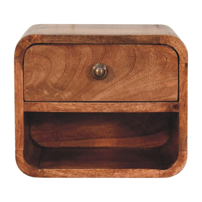 Solid Wood One Drawer Floating Nightstand - Natural