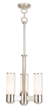 Load image into Gallery viewer, Three Light Metal Dimmable Chandelier With Shades - Nickel / Opal
